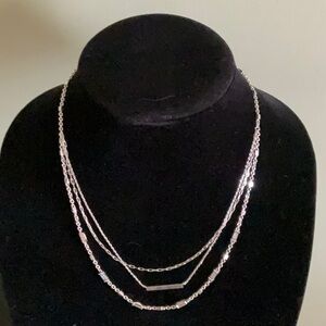 Kendra Scott Addison Multi Strand in Rhodium Necklace with 3 layers